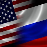 Merged Flag of USA and Russia
