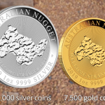 Gold-Nugget-Silber-Münze