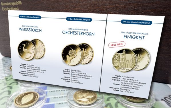 Gold, Goldmünzen, BRD, 2020 (Foto: Goldreporter / Münze Deutschland)