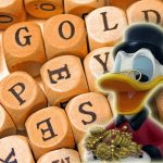 Gold-Würfel-Duck-Kontur