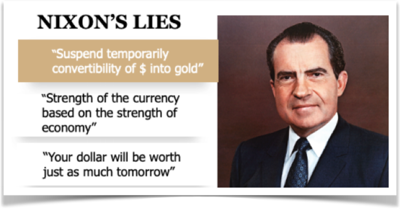 Nixon, Lügen, Gold, Dollar