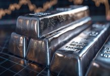 Silberpreis soll über 40 Dollar steigen – aber Citi warnt vor Gold-Rückgang Silberbarren mit Preisanzeige – Symbolbild für steigenden Silberpreis