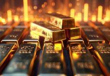 Gold-Barren vor Chartbild als Symbol für Spannungen am Markt und einen möglichen Goldpreis-Ausbruch