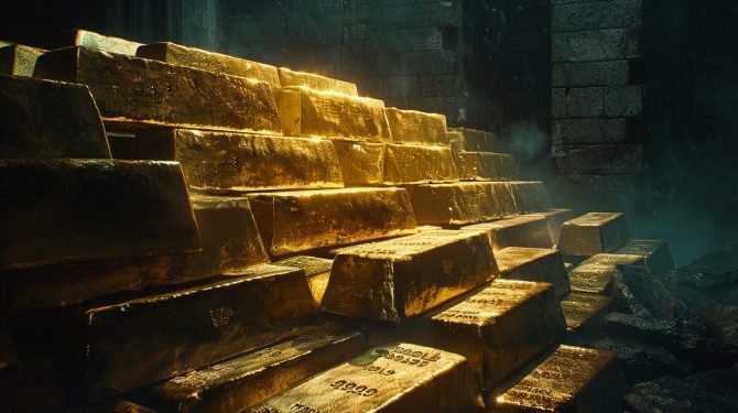 Ein Stapel Goldbarren als Symbolbild für nationale Goldreserven