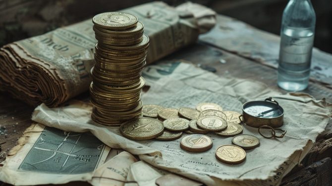 Goldmünzen und Krisenvorräte als symbolisches Stillleben