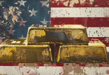 Goldbarren vor US-Flagge – Goldpreis steigt über 4.200 USD nach COMEX-Daten