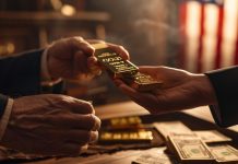 Goldpreis ohne Impuls – Silber fest, Händler wollen mehr echtes Gold Übergabe von Goldbarren als Symbol für physische Auslieferungen am Terminmarkt