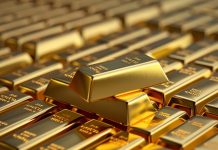 Gold stabilisiert Zimbabwes Währung Goldbarren als Symbol für die Stabilisierung von Zimbabwes Währung ZiG