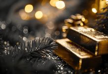 Goldbarren in winterlicher Dekoration – saisonale Analyse des Goldpreis im Dezember