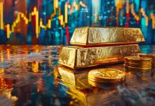Goldpreis fällt unter 4.200 USD – Märkte nervös, Investoren sammeln Cash ein Goldbarren vor Chartgrafiken – Goldpreis fällt am Dienstag unter 4.200 USD