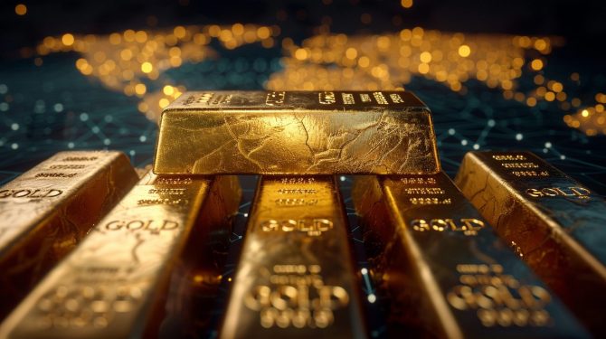 Goldbarren symbolisieren Rekord-Goldnachfrage 2025 durch ETFs und Zentralbanken