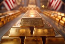 Goldpreis nahe 5.000 USD: Gestapelte Goldbarren im COMEX-Umfeld mit US-Bezug