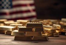 Goldpreis volatil zum Jahresauftakt – Futures-Markt unter Druck Goldpreis volatil zum Jahresauftakt – Goldbarren vor US-Flagge