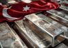 Silberbarren mit Türkei-Flagge – Silberimporte steigen um 550 Prozent