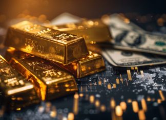 Goldbarren und US-Dollar vor Kursdaten – ETF-Abflüsse signalisieren Nervosität am Goldmarkt